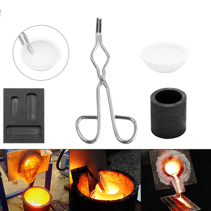 

Набор графитовых тигелей 4 шт., набор пресс-форм для слиток, набор для плавки графитофонарь высокой чистоты для цветного металла, золота