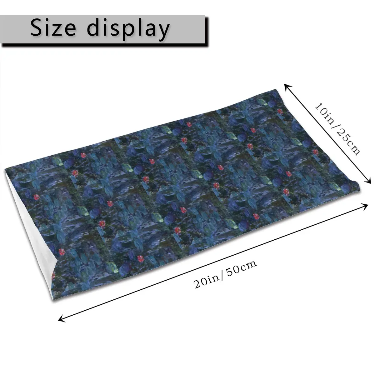 Шарф-маска на половину лица с изображением Кувшинок и отражения ивы бесшовные