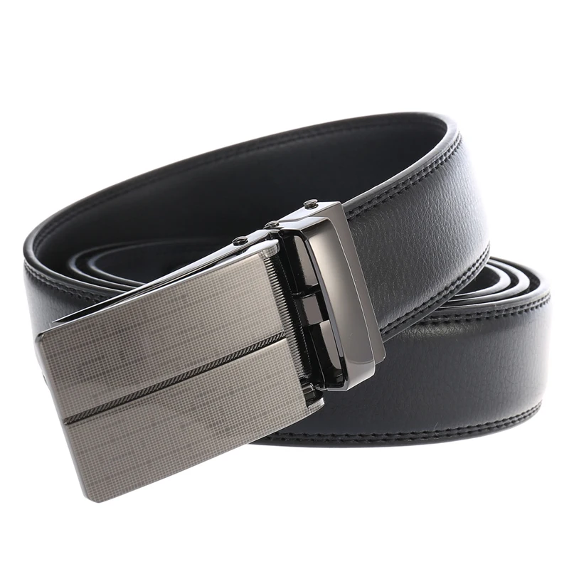 MEDYLA Arrival Classical Automatic Buckle Black Belt for Business Men High Quality Genuine Leather 3.0 Width Strap Waistband