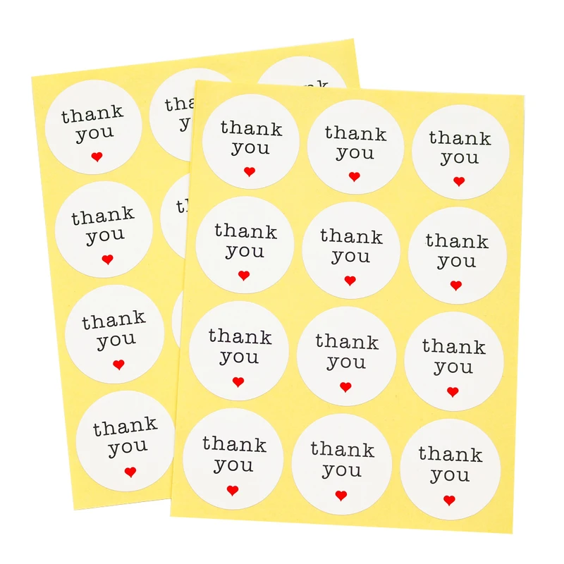 102 шт. белая благодарная бумага наклейка s с красным сердцем этикетка для ручной