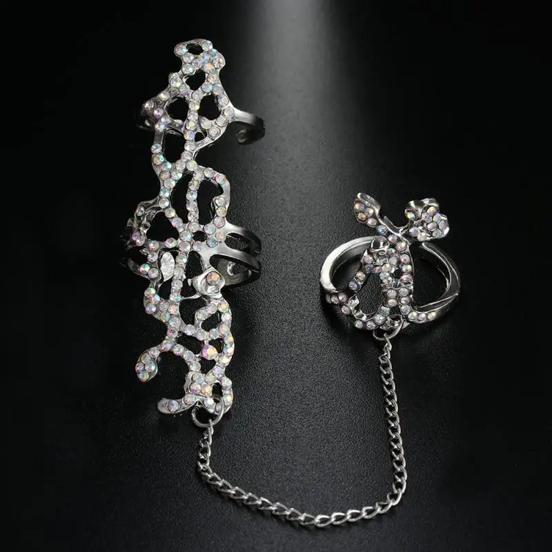 Popular Fashion Women Lady Rings Multiple Finger Stack Knuckle Band Rose Crystal Ring Nice Jewelry Gift |