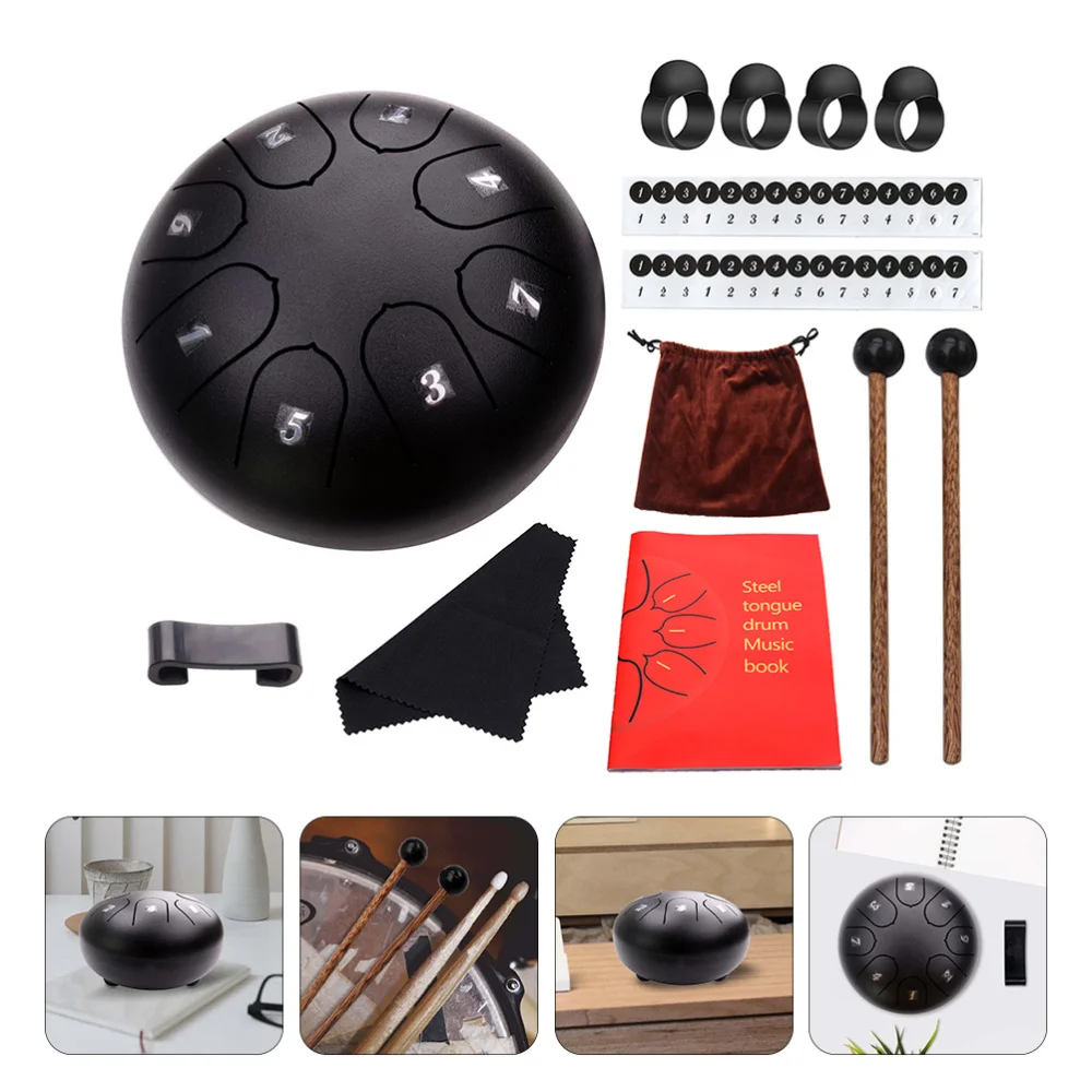

13Pcs Steel Tongue Drum Kit 6 Inches 8-Tones Drum Percussion Instrument Gift