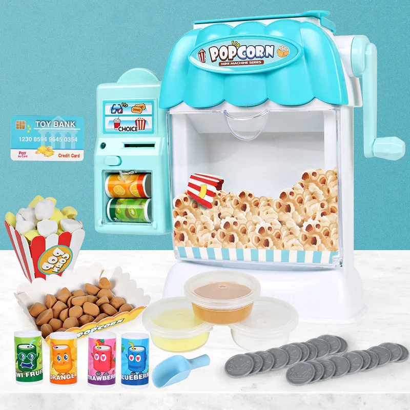 Детский игрушечный автомат для приготовления попкорна развивающий светильник и