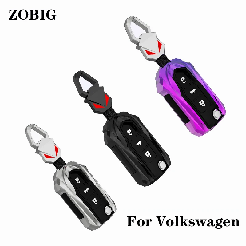 

Чехол ZOBIG для автомобильного ключа, чехол из сплава Zink для Volkswagen VW Golf 7 mk7 Ibiza Skoda Octavia Polo Passat B6 B8