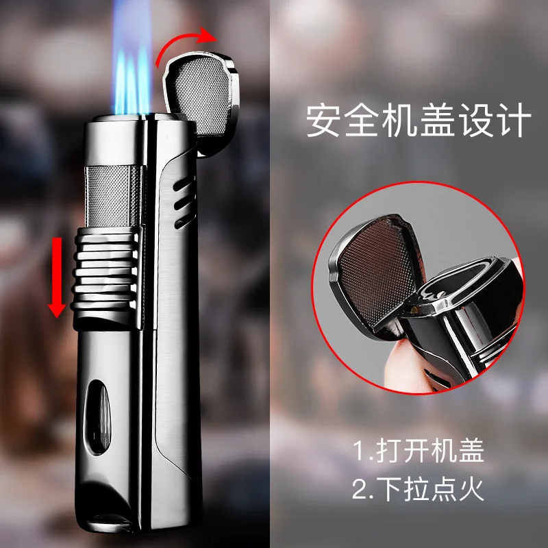 Jobon металлическая Тройная Зажигалка для газовых окон 1 и 3 Jet Gas Cigar Three Turbo
