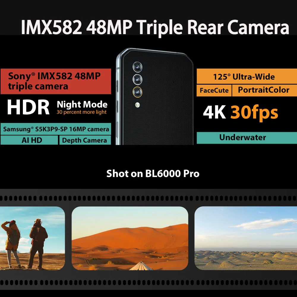 5G Blackview BL6000 Pro смартфон IP68 Водонепроницаемый 8 Гб 256 48MP тройной Камера 6 36 ''FHD +
