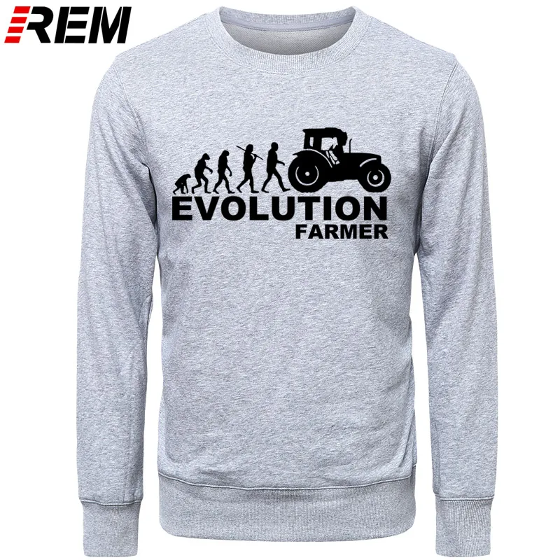 REM Farmer Evolution мужские толстовки сельскохозяйственный трактор Fendt Claas Machinery с длинным рукавом модные толстовки с принтом, толстовки - Цвет: GRAY BLACK