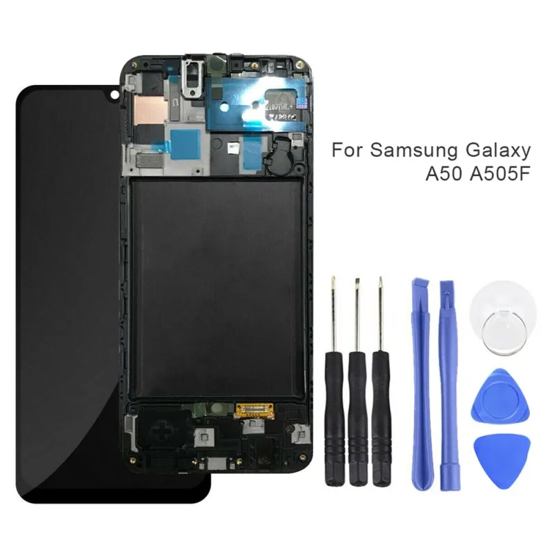 

1 шт. DIY ЖК-дисплей дигитайзер + рамка 8 наборов гаджетов для Samsung Galaxy A50 2019 A505A A505F/DS