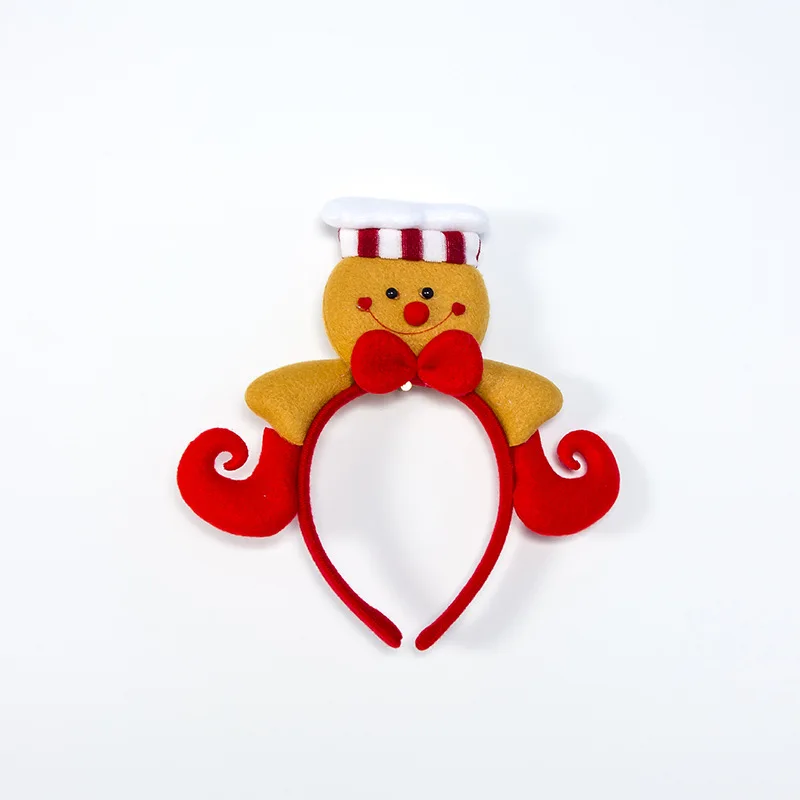 Christmas Decoration Santa Gingerbread Headband Xmas Party Dress Up Head Buckle Kids Gift Children's Hairband Decors Photo Props - Цвет: Style A