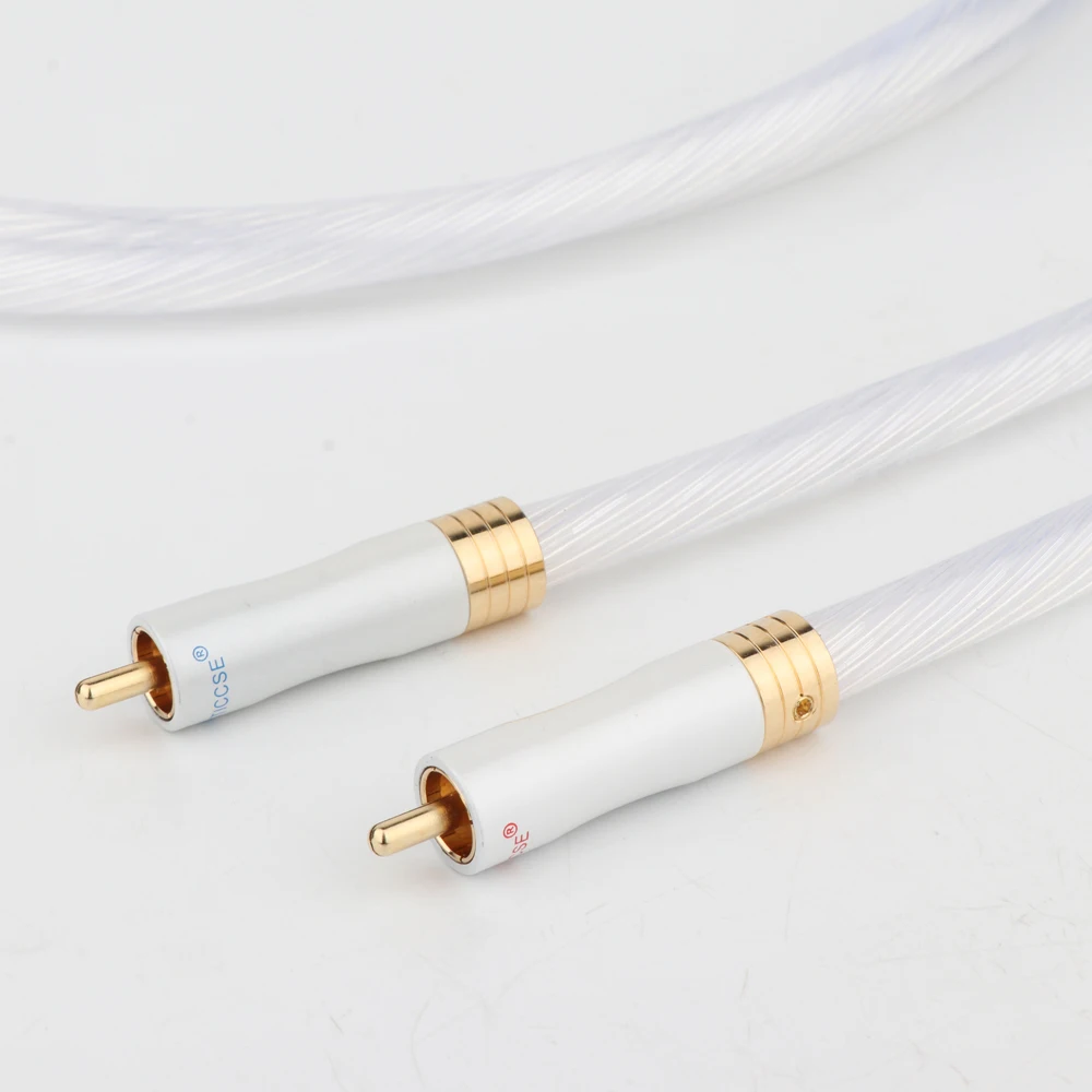 Пара 5N OCC посеребренный RCA кабель к соединение аудио провод с позолоченным