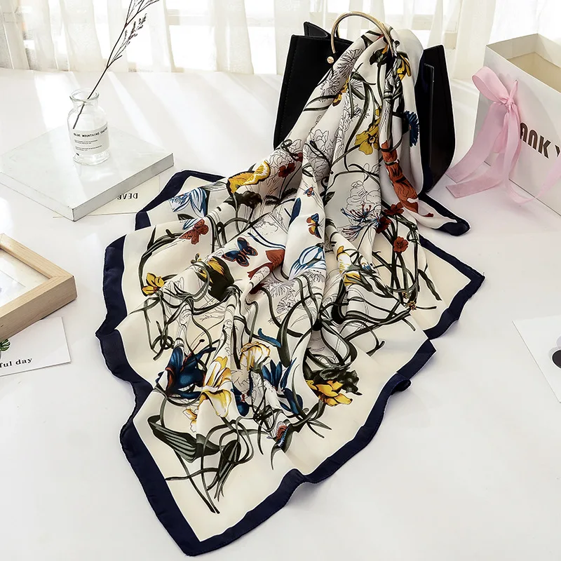 Большой квадратный солнцезащитный тонкий шифоновый маленький шарф головной