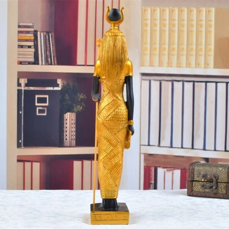 

New 2021 2Pcs/set Ancient Egypt God Pharaoh God of War Statue Resin Crafts Cleopatra Art Sculpture Home Decoration