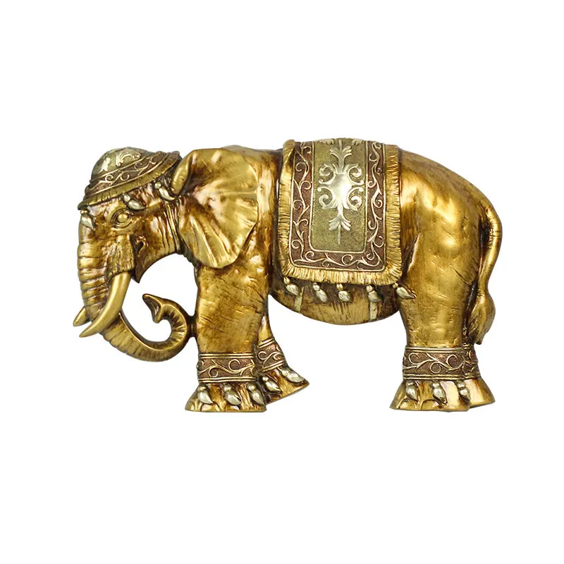 

European Thai Elephant Resin Statues Wall Hanging Ornaments 3D Home Livingroom Wall Sticker Mural Decoration Hotel Lobby Crafts