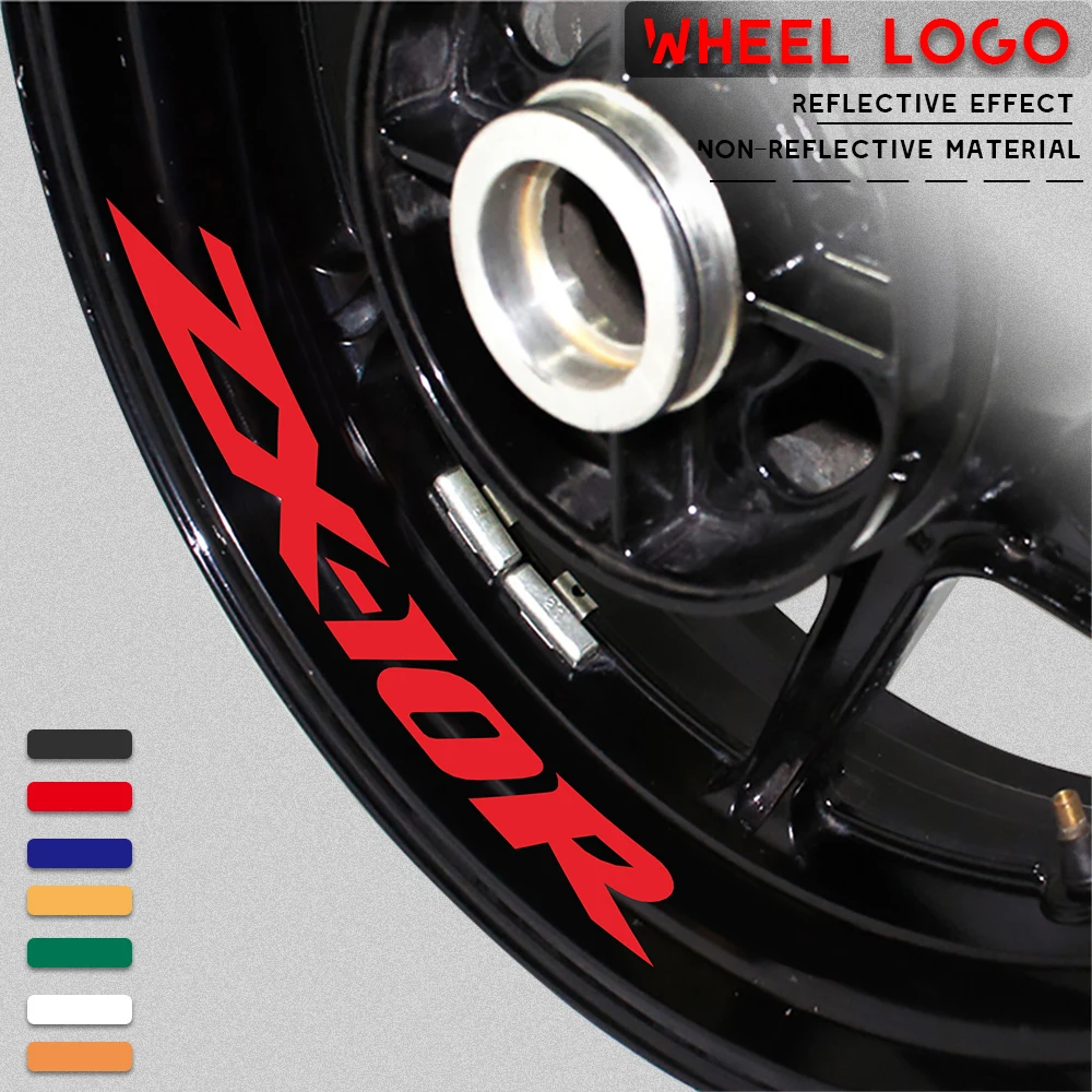 

New motorcycle wheel sticker waterproof reflective wheel decals rim decoration logo for KAWASAKI ZX-10R ZX10R zx 10r