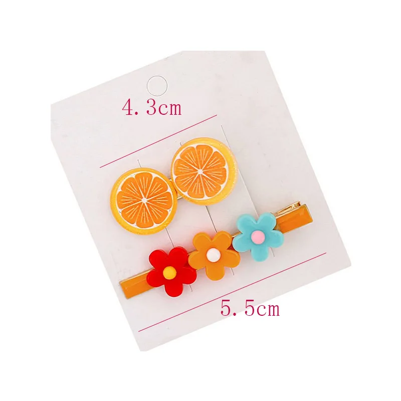 

2021 New Children Hairpin Fruit Petals Hair Clips Baby Side Bangs Clip For Cute Girls Headdress Hair Accessories Hair Pins