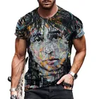 Футболка мужская оверсайз с круглым вырезом и 3D-принтом граффити