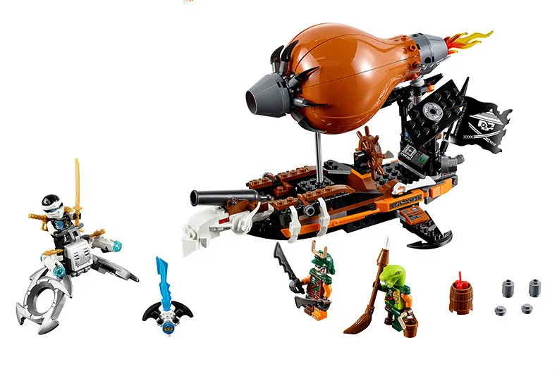 Bela 10448 318 шт. строительные блоки для детей Ninjago Raid Zeppelin оружия сборные игрушки 70603
