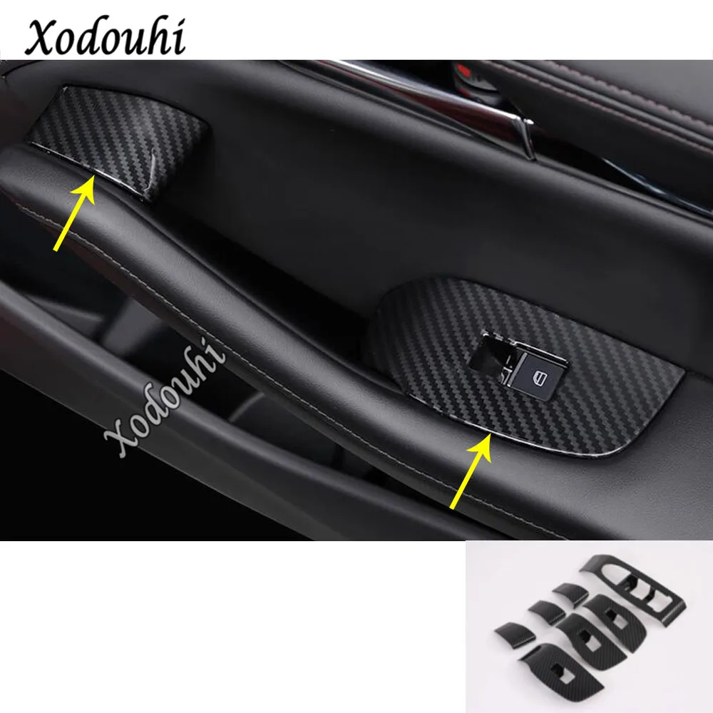 

Car Body Cover Interior Inner Door Window Glass Switch Panel Trim Frame Molding Parts 7pcs For Mazda CX-30 CX30 2020 2021