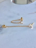 new gold elegant pendant hanging earrings womens classic romantic rhinestone long tassel earrings wedding jewelry 1 pair