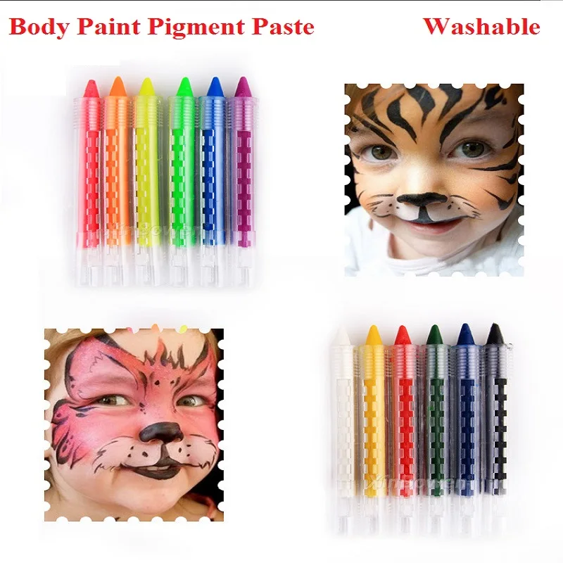 6 шт./компл. инструменты для восковой глины краска тела пигментная паста моющаяся