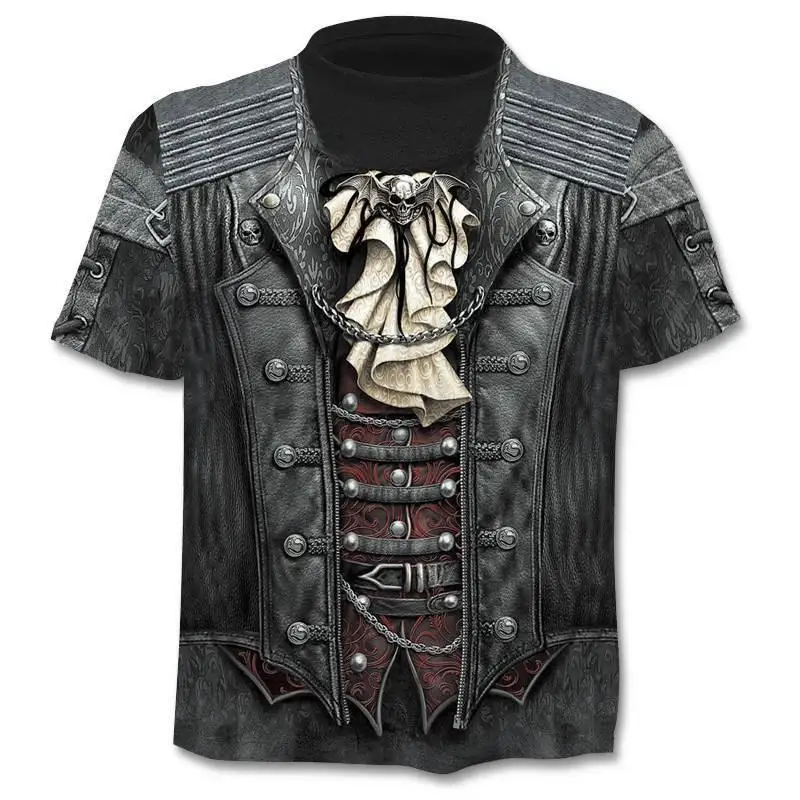 

Футболка мужская и женская с 3d-черепом, короткий рукав, смешная Готическая забавная одежда в стиле панк и анимации, лето 2021