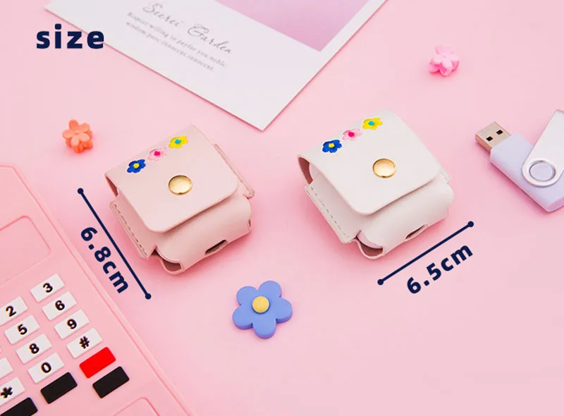 Bentoy Laser Airpods Earphone Case Girls Cute leather Hasp Earphone Package Small Coin Purse Function Women Airpods Bags