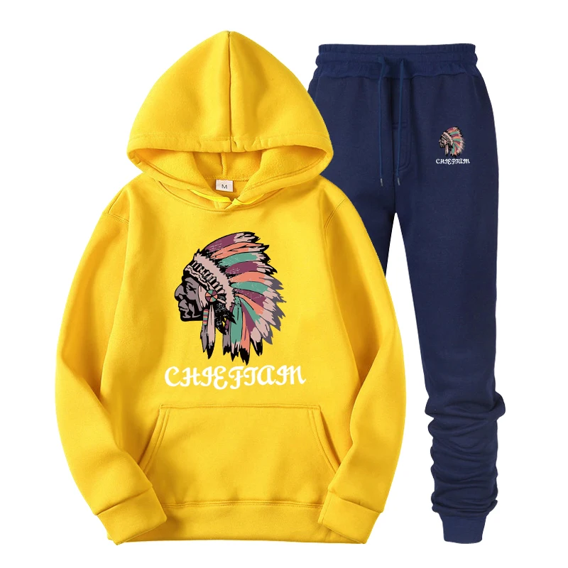 Homens Duas pechas Definir Nova Moda Camisolas Com Capuz спортивная одежда Agasalho Outono Dos Marca de Roupas H | Мужская