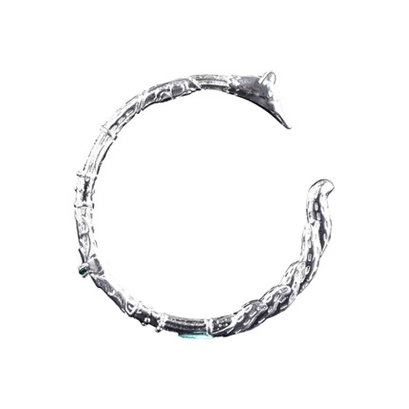 Серебро 925 пробы ювелирные изделия черный дракон белый браслет с лисой винтажный