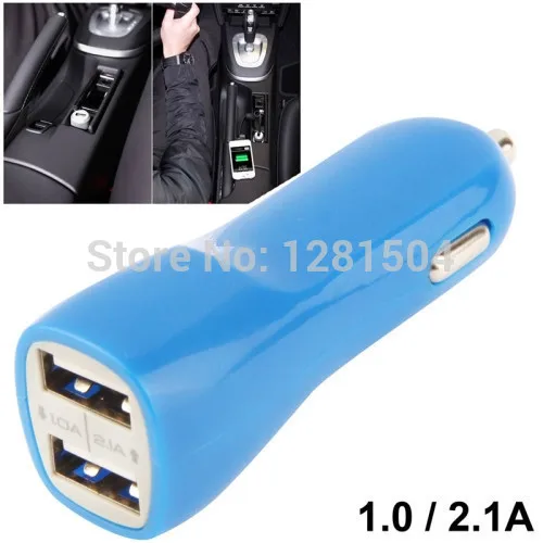 Автомобильное зарядное устройство с двумя USB-портами 2 1 А 100 шт./лот | Мобильные
