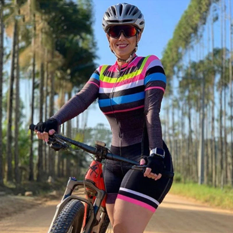 

Vetement Femme Cycling Sweatshirt Women's Pants Bodysuit Sportswear Cycling Donna Summer Bicycla Short-sleeved Jumpsuit