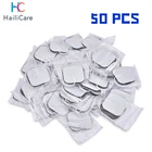 50 шт в наборе, 5*5 см стимулятор нерва электродные подушечки EMS ТЭНов контактной акупунктуры массажер для мышечного стимулятора колодки 2 мм Сделано в Китае