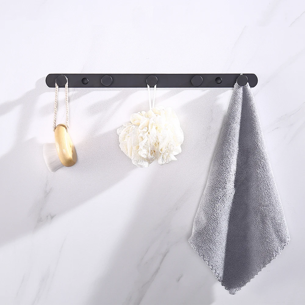 taicute t matte black bathroom robe hooks heavy duty towel hanger wall mount clothes coat holder rack accessories for bathroom free global shipping