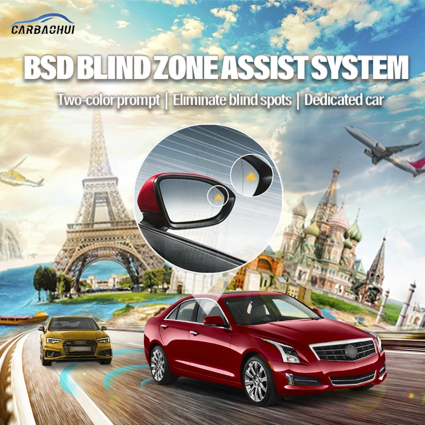 

Car Millimeter Wave Radar blind spot detection system BSD BSA BSM Monitoring Change Lane Aided Parking For Cadillac ATS-L 2014