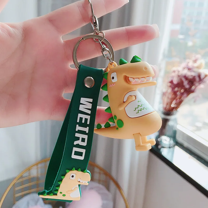 Чистая красная тенденция эпоксидный маленький брелок для ключей динозавры милый