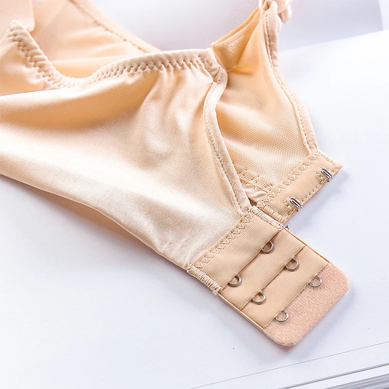 

Elovegirl Solid Color Small Chest Gather Sports U-Shaped Thin Lingerie No Steel Ring Seamless Female One-Piece Student Underwea