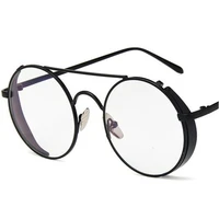 new steampunk glasses unisex round optical eyeglasses alloy frame eyewear anti uv spectacles simplicity ornamental