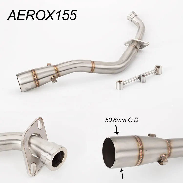 

Motorcycle modified exhaust pipe muffler for yamaha AEROX155 front section stainless steel NVX155 front section AEROX bracket