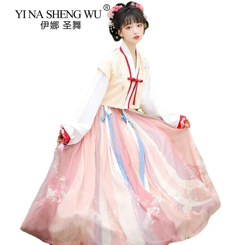 Summer Chinese Hanfu Princess Dress Women Fairy Folk Dance Dress Female Dance Dynasty Oriental Cosplay Costumes Chinese Clothes
