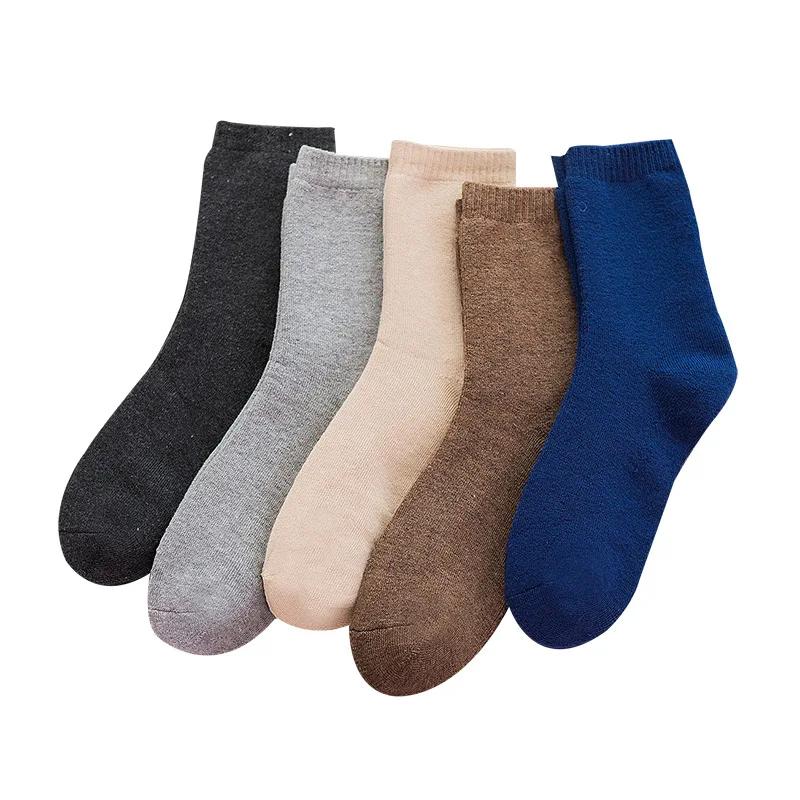 

5Pairs/lot New Men Socks Thick Warm Male Sockse Size Sport Casual High Quality Casual Business Solid Color Man Socks