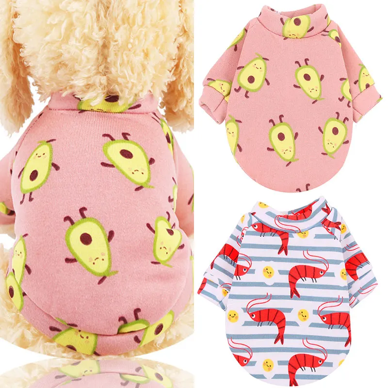 Autumn Winter Print Cute Pet Dog Clothes Plush Sweatshirt Coat Puppy Pullover Shirt Cat Supplies High Quality | Дом и сад