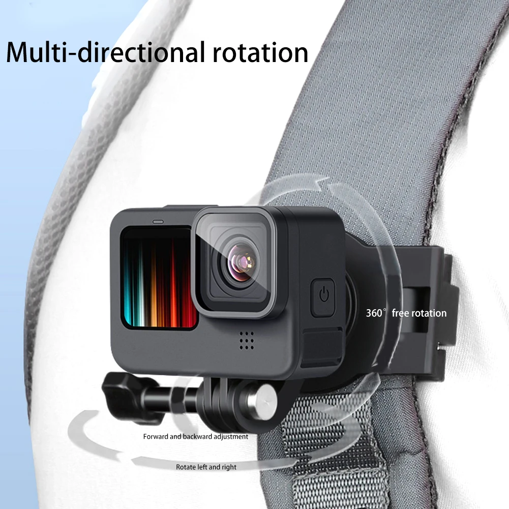 multifunction shoulder adjustable angle travel backpack strap mount quick clip easy install portable camera for gopro hero 9 free global shipping