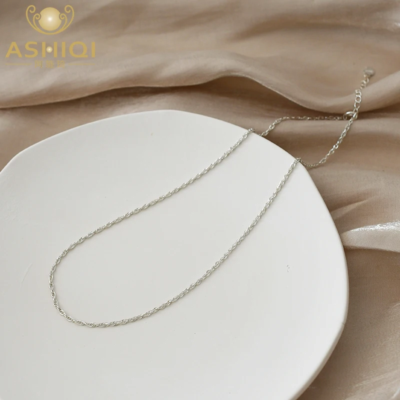 

ASHIQI Genuine 925 Sterling Silver Necklace Classic Jewelry for Women Gift