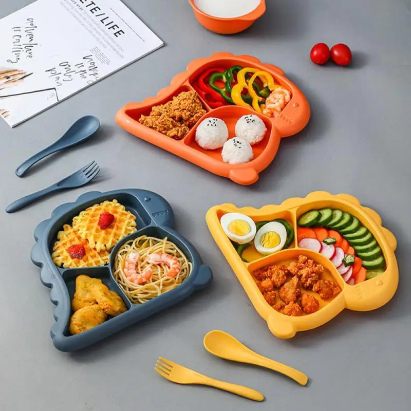 

Plate For Kids With Silicone Baby Bowl Suction BPA Free Feeding Baby Tableware Children Dining Dishes For Babies Plates For Food