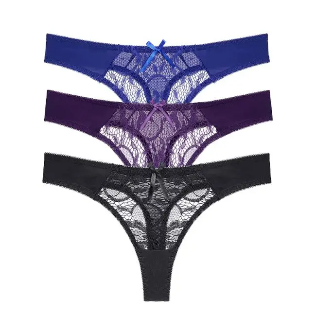 blue purple black DKERT женские стринги пикантный кружевной прозрачный прозрачные трусики женские стринги нижнее белье - Цвет: blue purple black