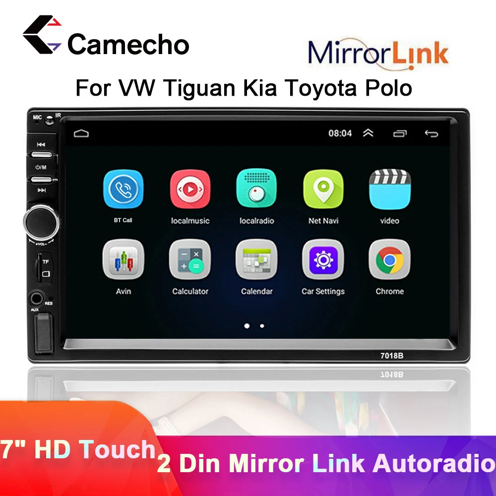 

Camecho 2 Din автомобильный радиоприемник Bluetooth 2din автомобильный мультимедийный плеер 7-дюймовый сенсорный HD Авторадио MP5 USB аудио стерео с камеро...