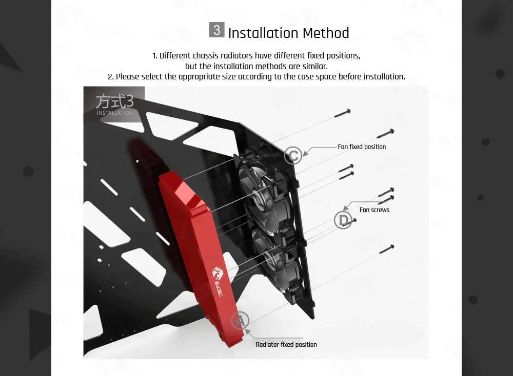 Bykski B-RD120-TK, 120 мм Двухрядные радиаторы, 39 мм толщина, стандартные радиаторы водяного охлаждения, подходит для вентиляторов 120*120 мм
