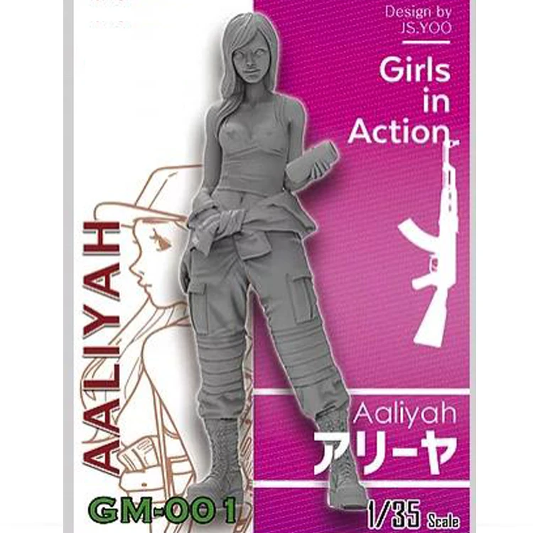 1/35 девушка действие Смола Модель фигуры GK разобранный и Неокрашенный