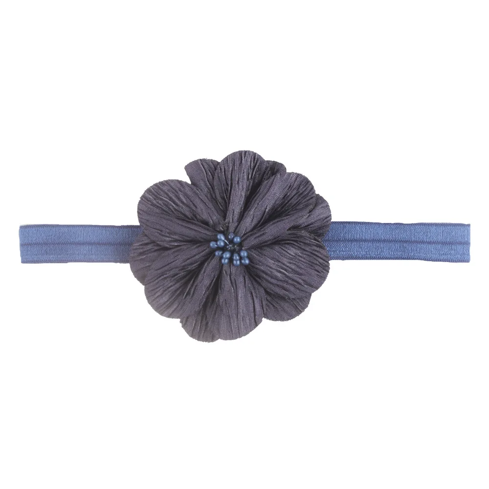 Однотонная Детская повязка на голову мягкая Цветочная детская эластичная