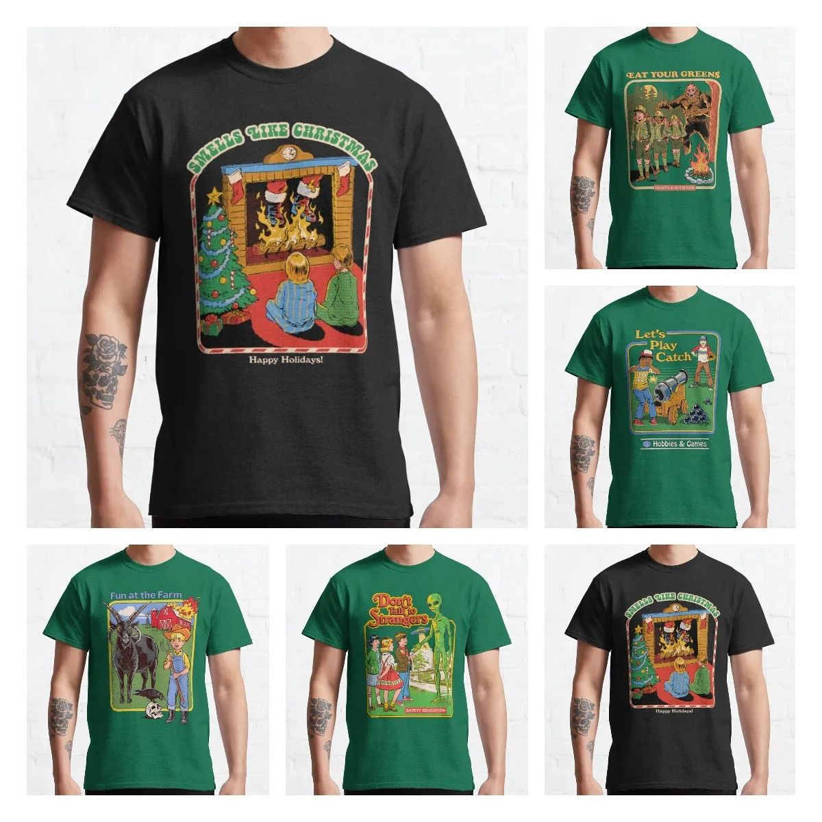

Smells Like Christmas Classic T-shirt Steven Rhodes Funny Retro 70s80s T Shirt Unisex Men Women Gift
