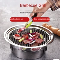 stainless steel korean charcoal barbecue oven home use and commercial use round outdoor camping dinner portable barbecue grill